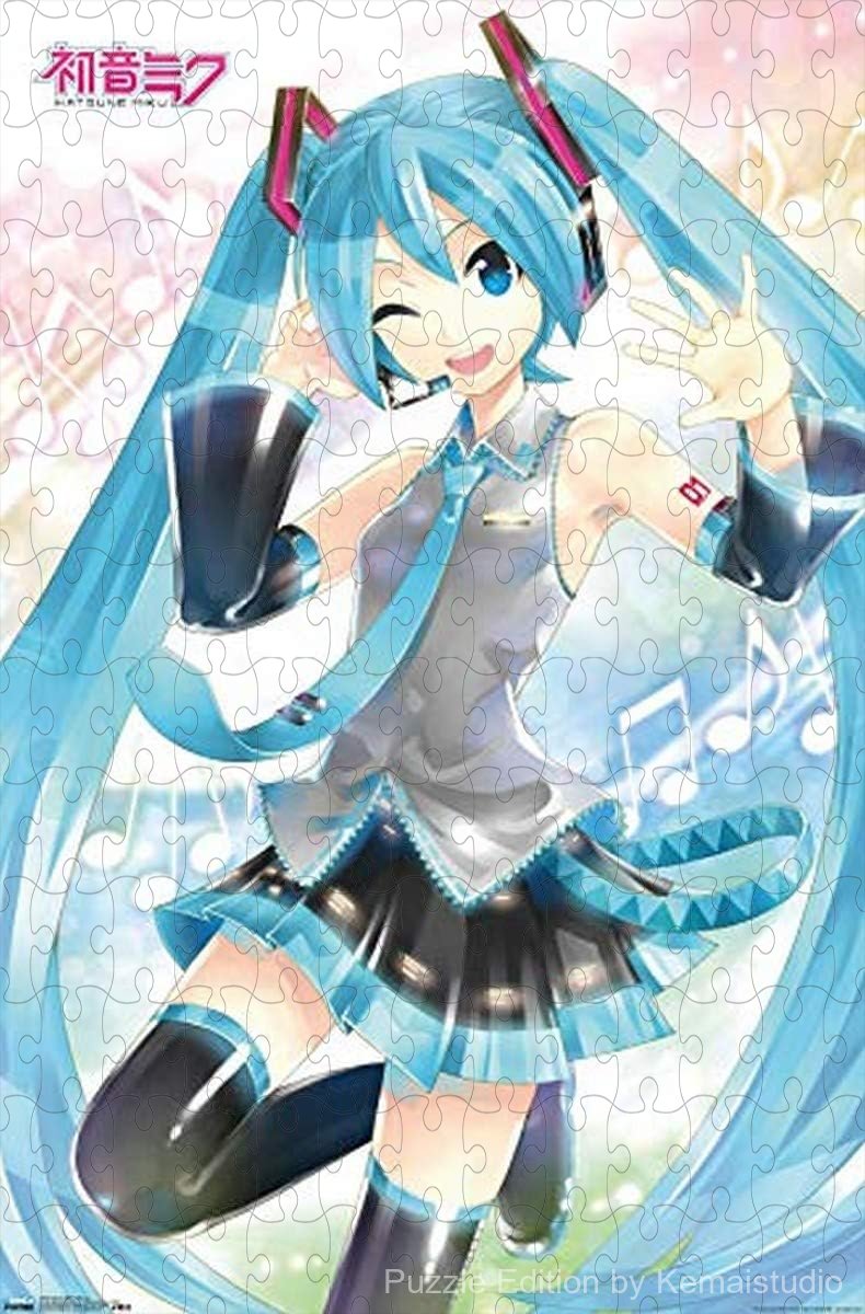 500-piece wooden jigsaw puzzle featuring Hatsune Miku waving.
