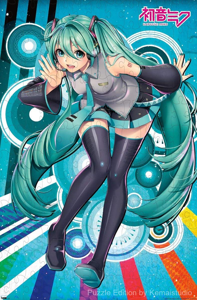 A soft and emotive puzzle capturing Hatsune Miku in a whisper pose, ideal for calm puzzling