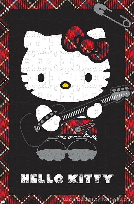Hello Kitty: 22 Punk Red 300-piece wooden jigsaw puzzle, a vibrant puzzle for teens and Hello Kitty fans.