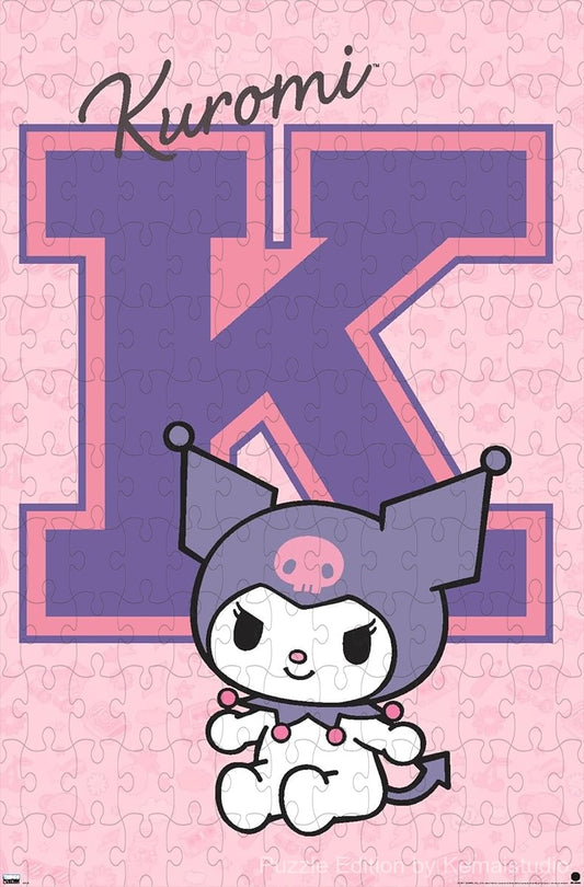 Kawaii scene of Kuromi in the 24 College Letter puzzle design