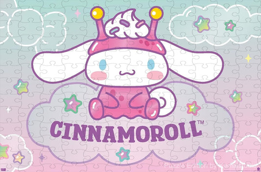300-piece wooden jigsaw puzzle featuring Cinnamoroll from Hello Kitty and Friends in Dreamland.
