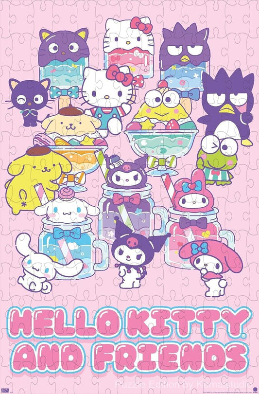 Wooden puzzle featuring Hello Kitty and friends in a refreshing summer scene