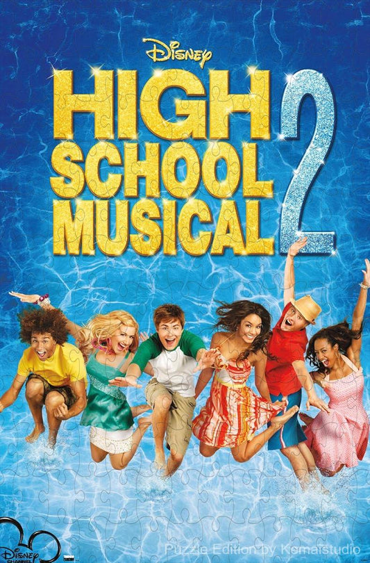500-piece wooden jigsaw puzzle featuring scenes from High School Musical 2.