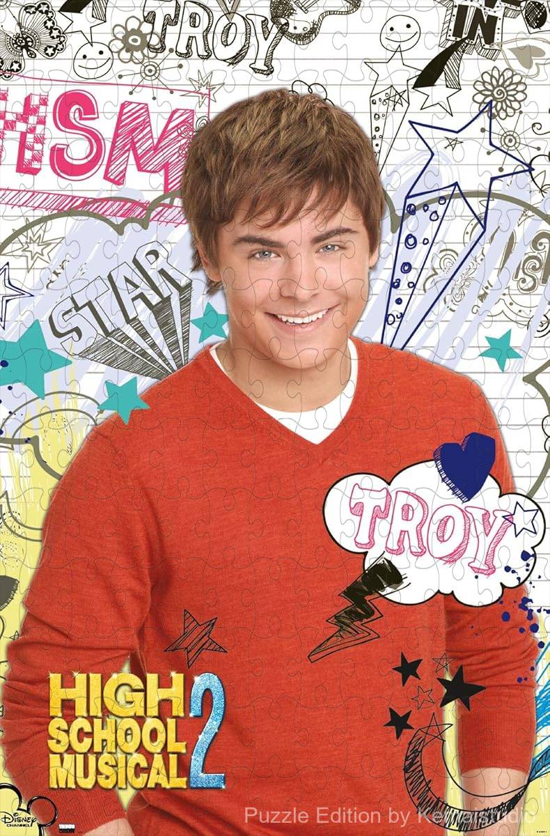 A vibrant puzzle featuring Troy from High School Musical 2, ideal for fans of Disney musicals
