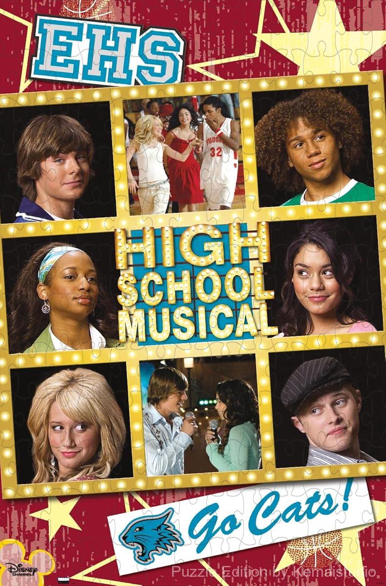 A dynamic grid-style puzzle of High School Musical characters, ideal for fan collections