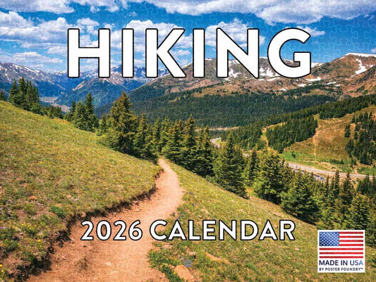 Hiking trails 2026 calendar poster, wooden puzzle for adults, American made