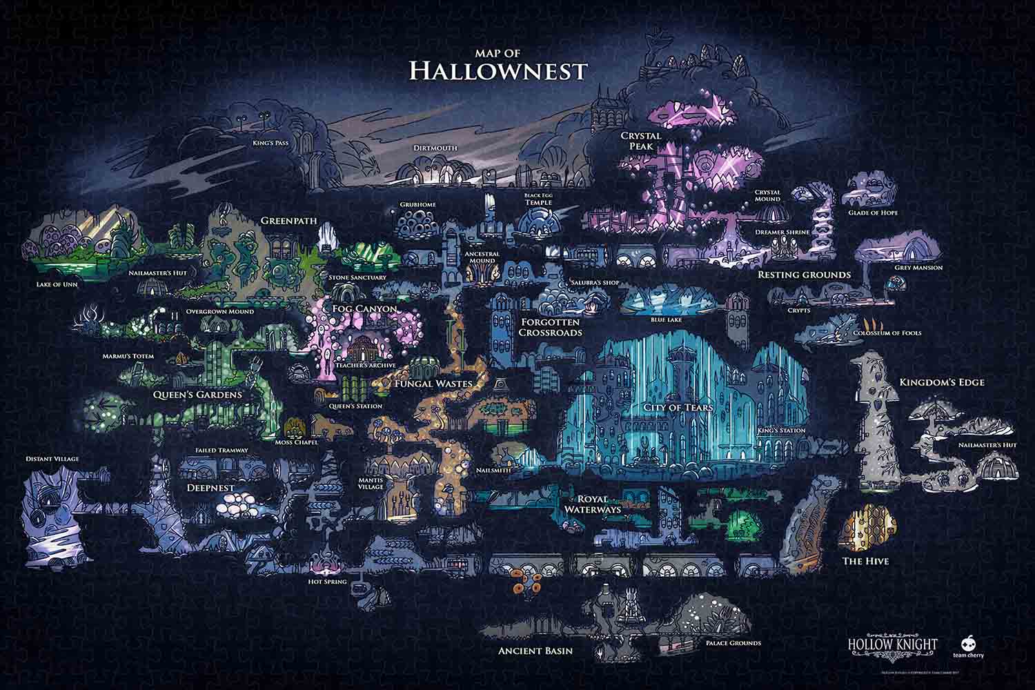 Puzzle made with Hollow Knight Map Posters