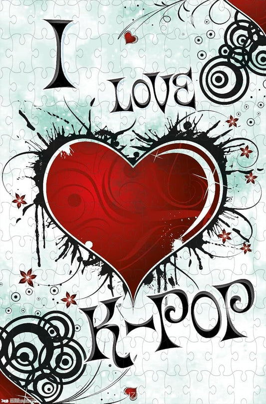A fun pop culture puzzle celebrating I Love K-POP themes, perfect for fans of Korean music