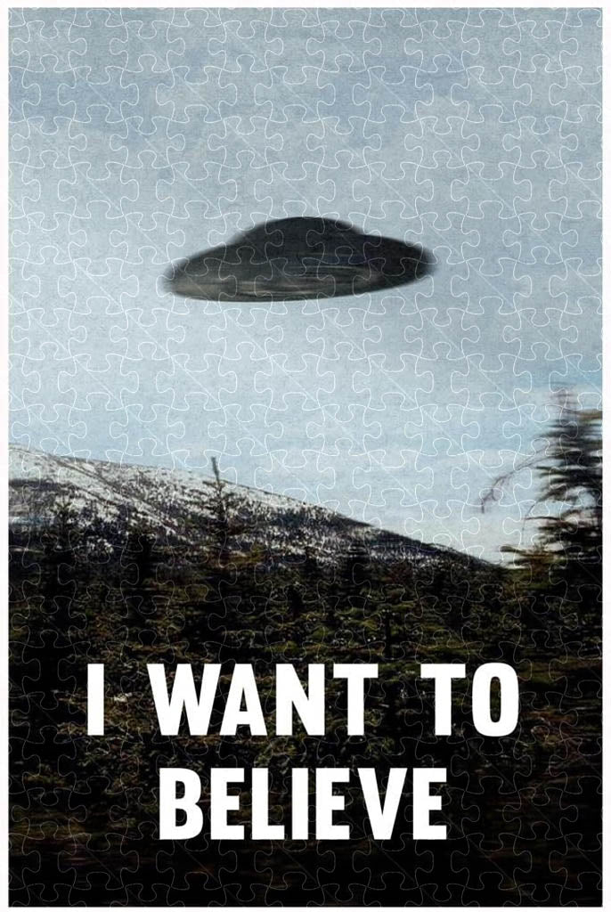Get In Loser UFO alien abduction parody poster wooden puzzle for adults  