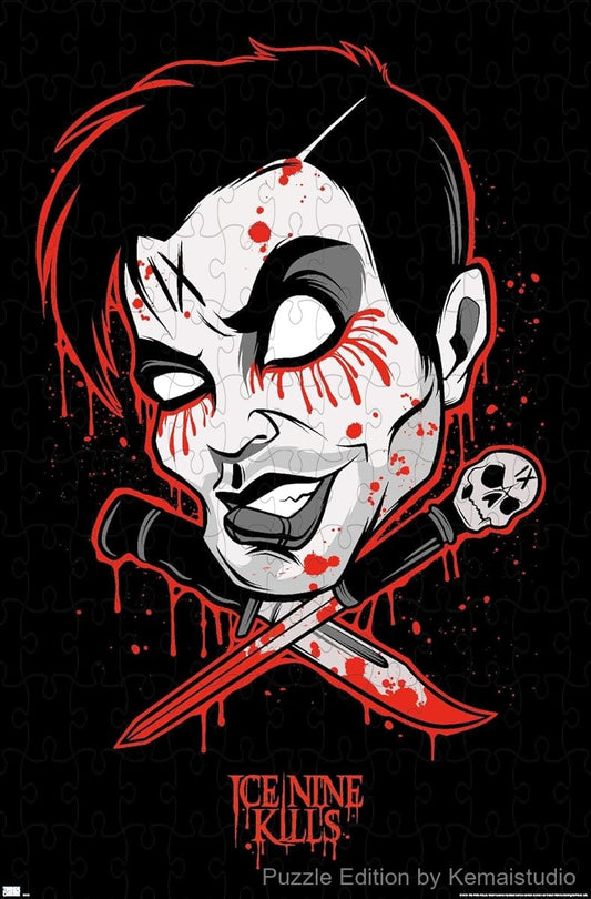 Striking red-themed album art from Ice Nine Kills as a puzzle