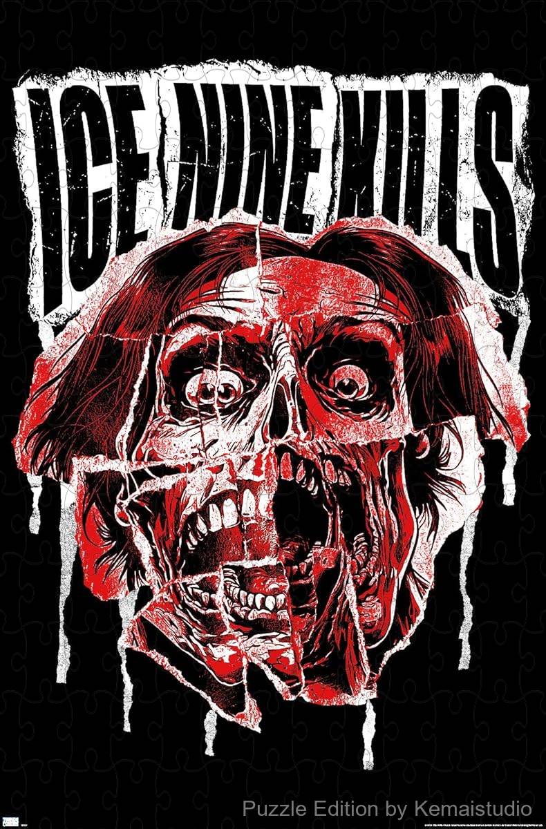 Intense scream face artwork from Ice Nine Kills rendered in puzzle form