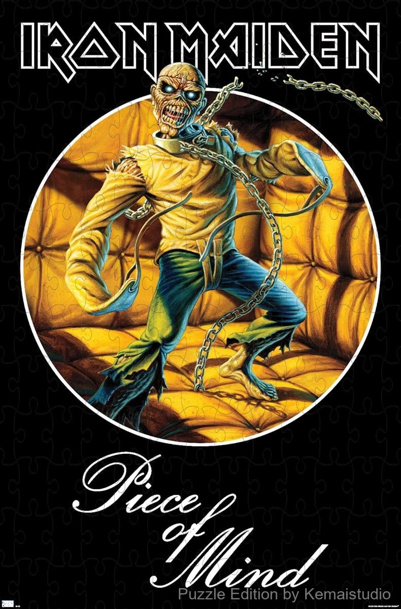 A graphic puzzle of the Piece Of Mind circle variant, ideal for Iron Maiden fans and decor