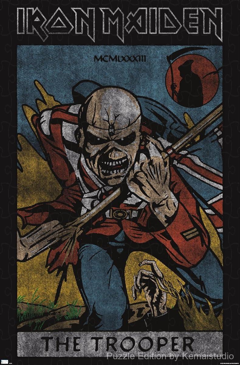 A dark fantasy puzzle of Iron Maiden's tarot card art, great for fans of their legendary visuals