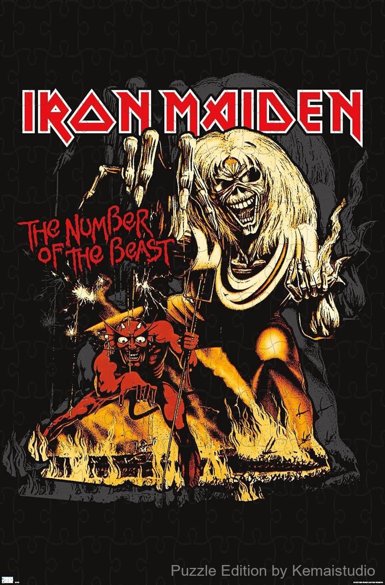 An epic Iron Maiden puzzle inspired by The Number of the Beast cover, ideal for metal decor