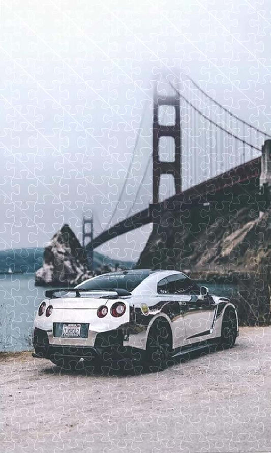 1000-piece wooden puzzle of the iconic JDM R35 sports car.