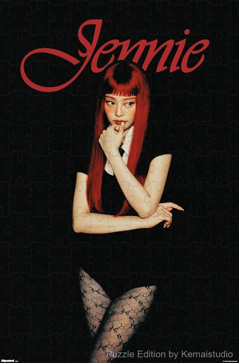 A bold and elegant full-body image of Jennie from Ruby, perfect for fans of K-pop fashion and art