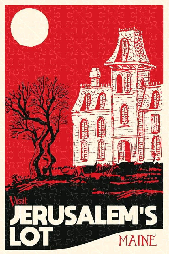 Wooden 1000-piece puzzle of Jerusalem's Lot Maine fantasy travel poster