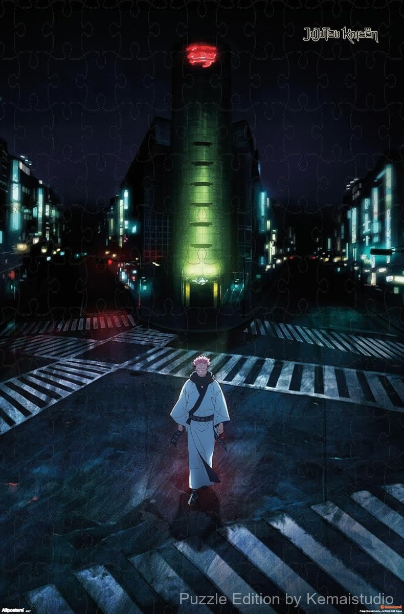 Wooden puzzle featuring Sukuna from Jujutsu Kaisen Season 2, showcasing dark and intense visuals