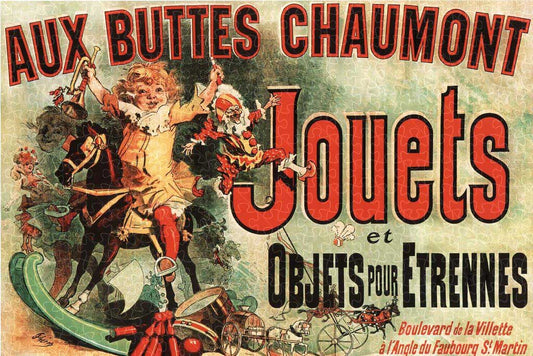 Jules Cheret Aux Buttes Chaumont Jouets 1885 vintage art poster puzzle, wooden puzzles for adults  