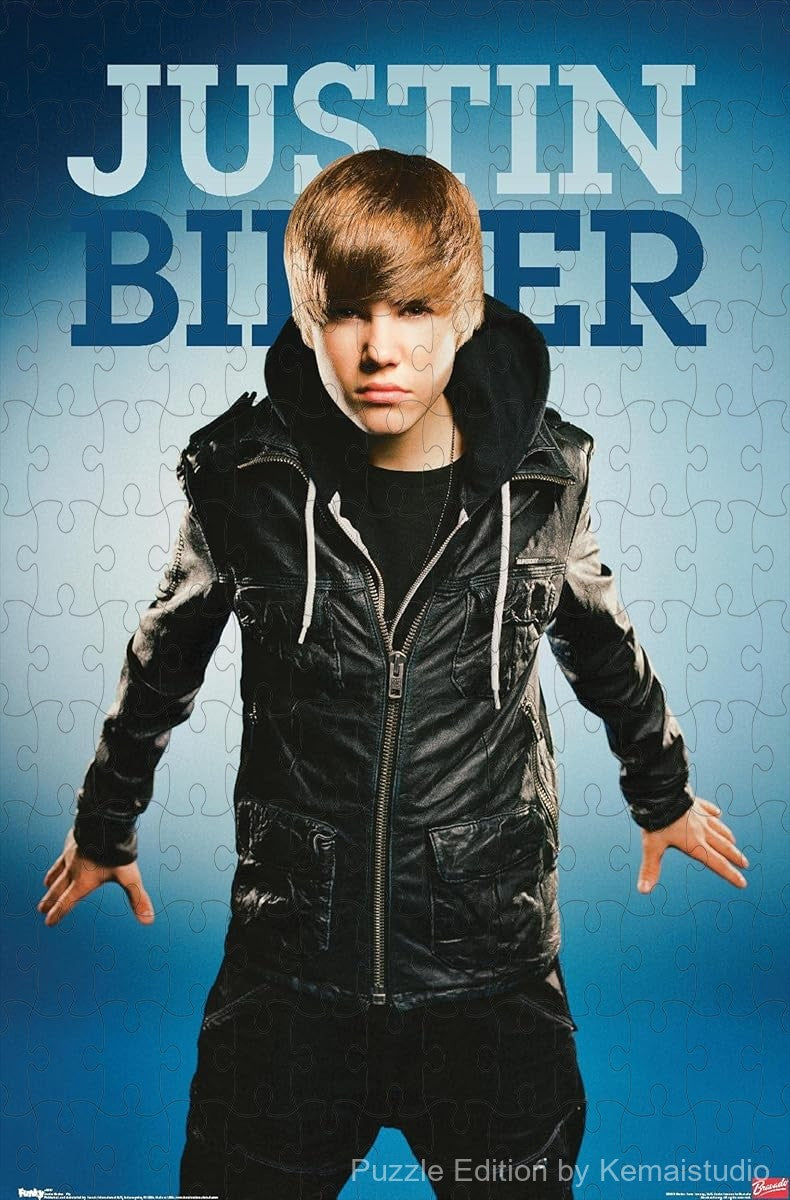 A vibrant, artistic representation of Justin Bieber mid-performance
