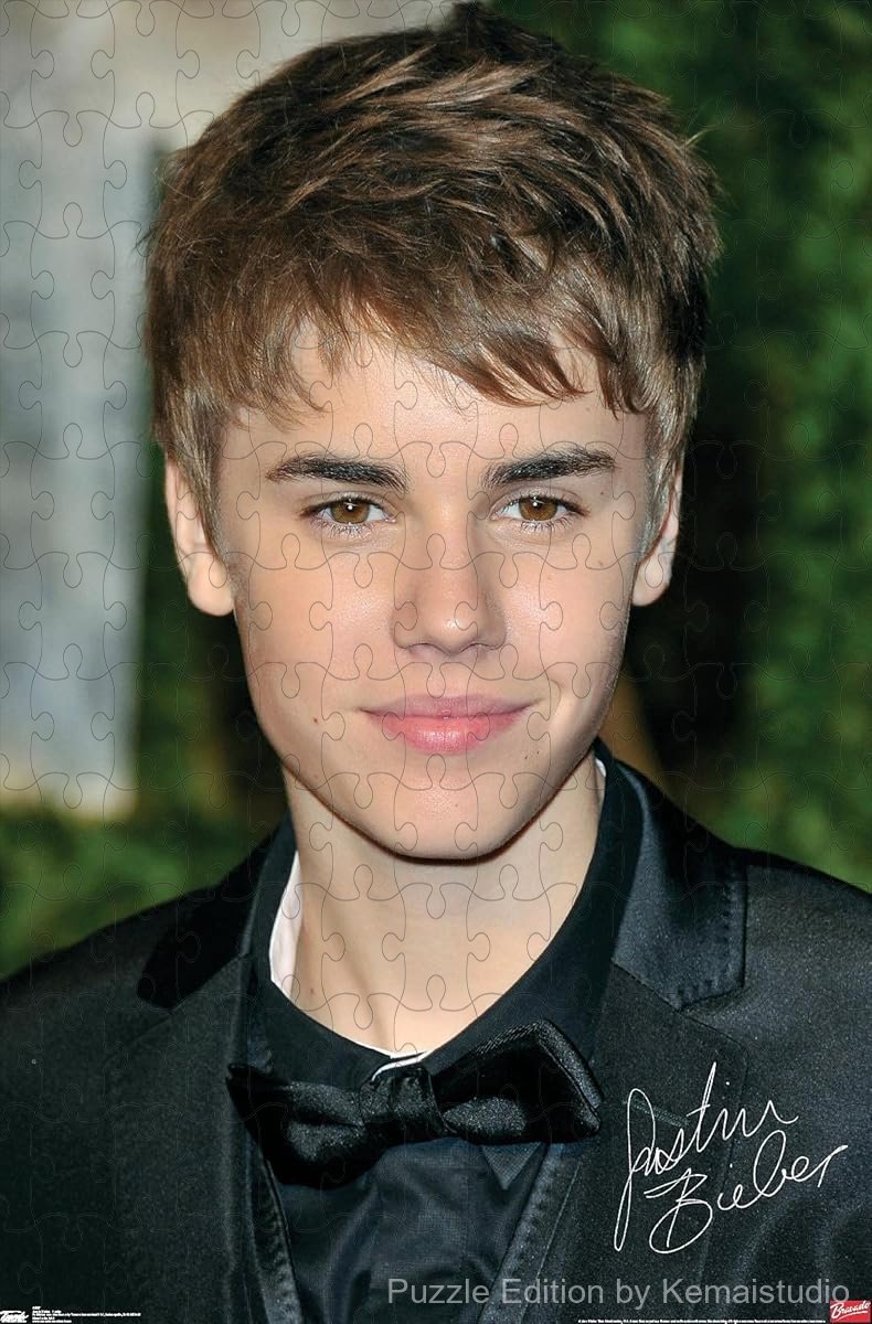 Justin Bieber's Locks portrait transformed into a stylish puzzle