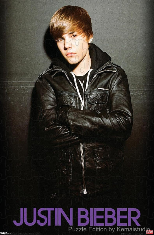 A romantic and artistic puzzle of Justin Bieber with a love-inspired theme, great for fans and collectors