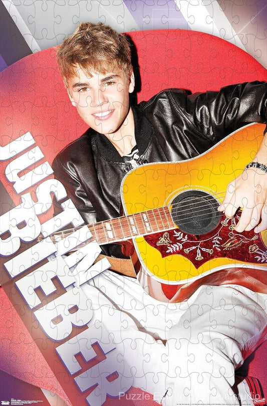 A soft and calm puzzle featuring Justin Bieber in a relaxed mood, ideal for bedrooms or gifts