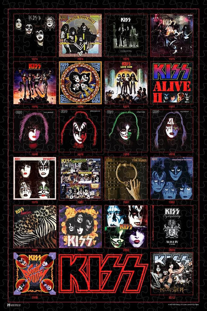 KISS album cover posters, rock band music jigsaw puzzles for adults