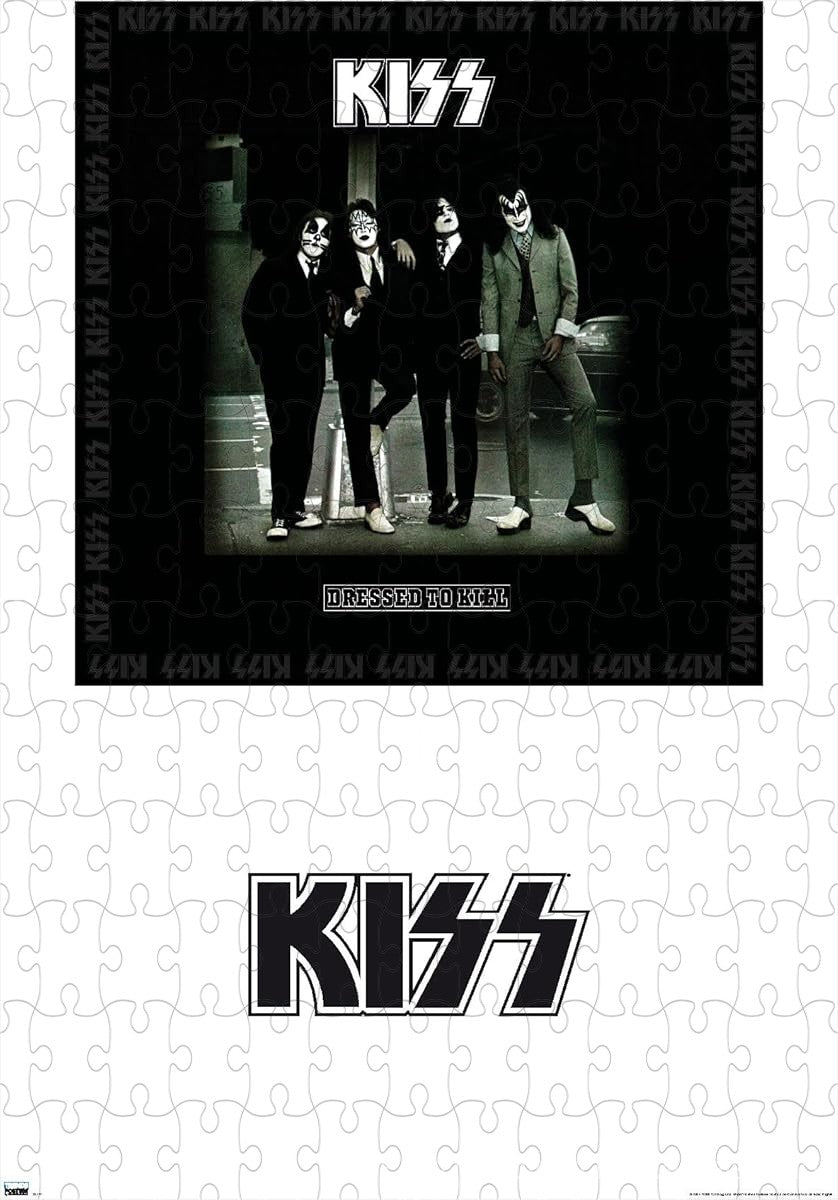 A dynamic puzzle of KISS in suits from the Dressed To Kill album, perfect for decor and fun