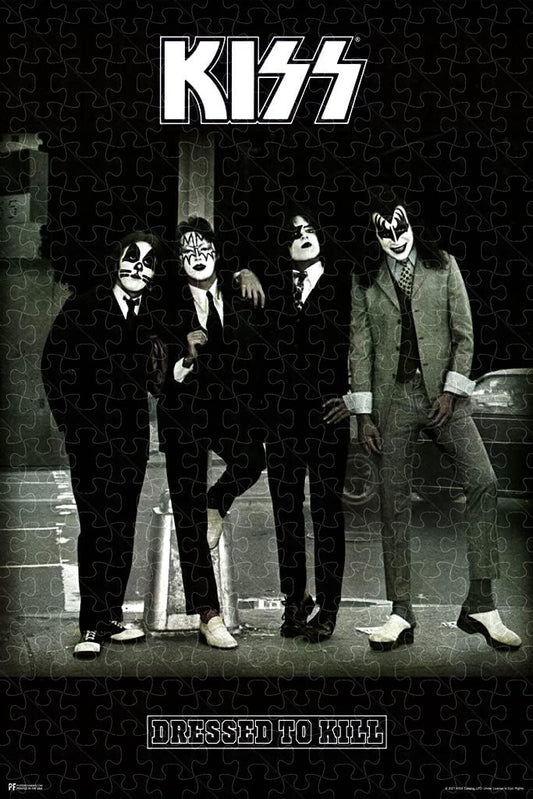 KISS Dressed to Kill album cover, rock metal band poster puzzle for adults
