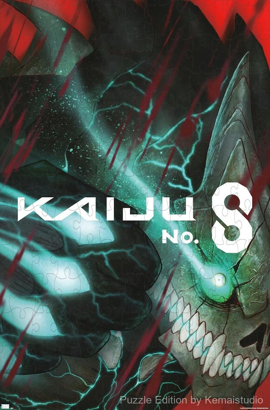 Wooden puzzle featuring the giant monsters from Kaiju No. 8, with stunning artwork and powerful designs