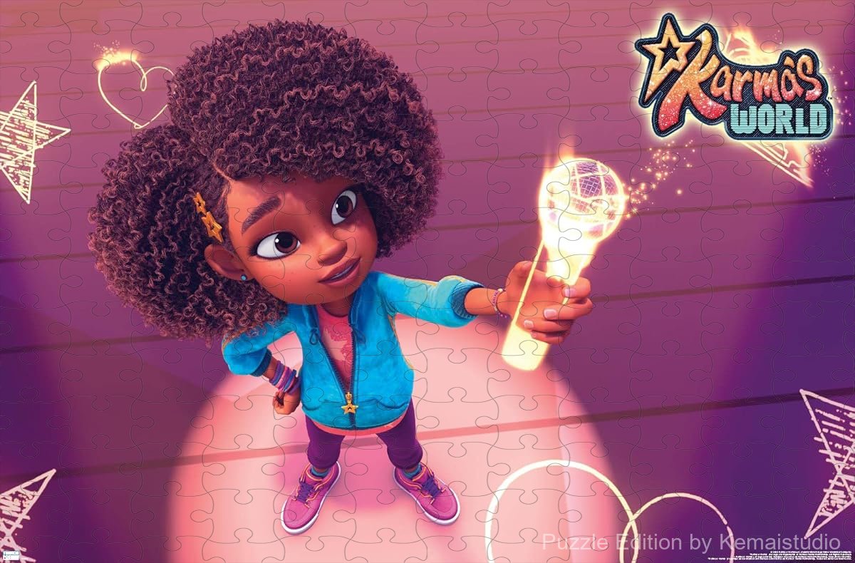 A fun and educational puzzle with Karma from Karma's World, ideal for young fans