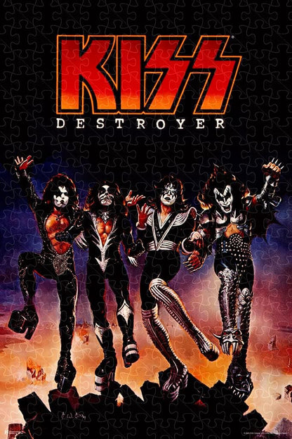 KISS heavy metal music merch posters, jigsaw puzzle for adults