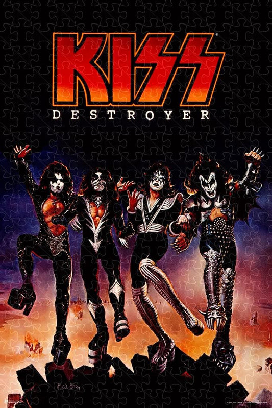 KISS heavy metal music merch posters, jigsaw puzzle for adults