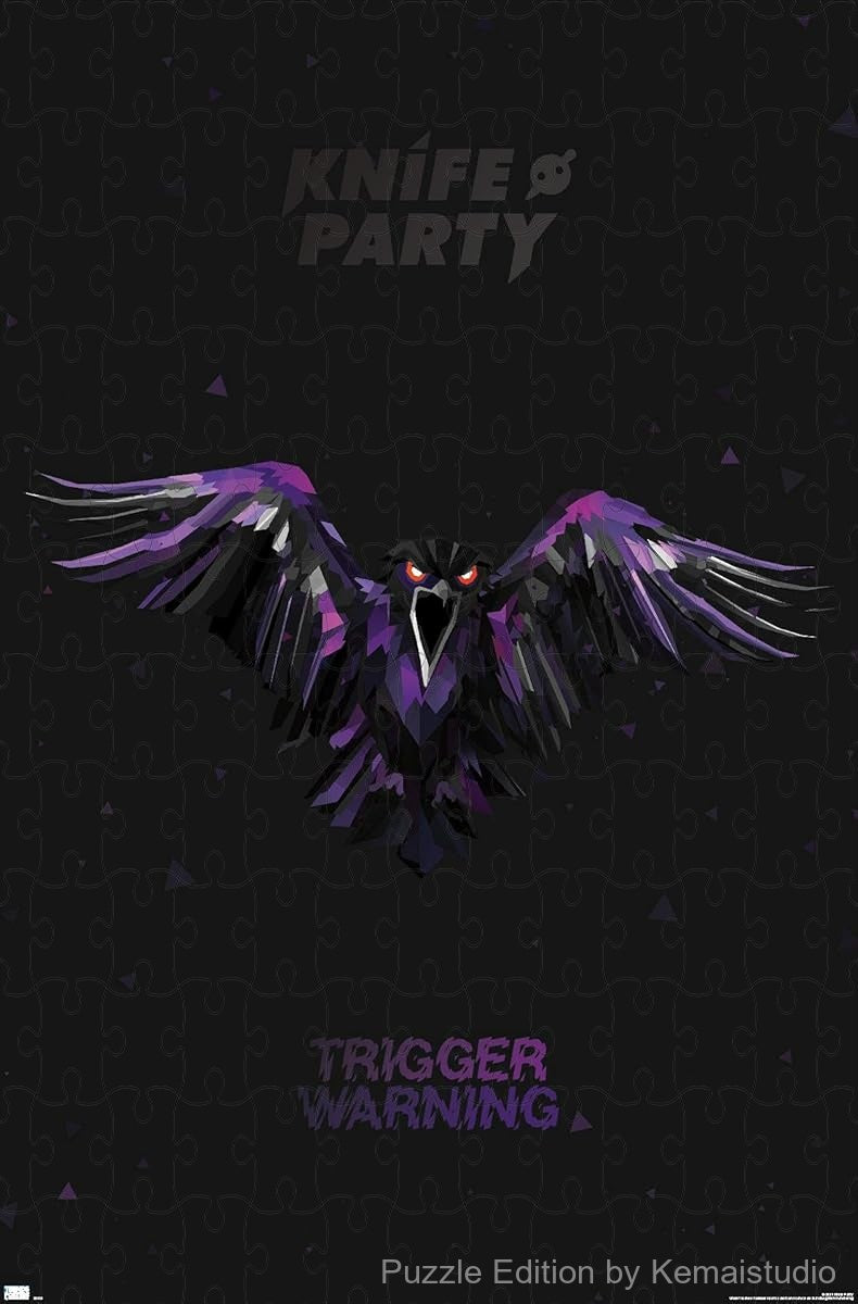 A striking crow design tied to Knife Party's intense music visuals¡ªgreat for dark decor lovers