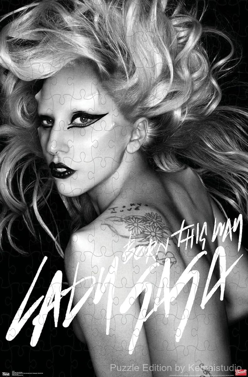 Striking Born This Way album cover from Lady Gaga turned into a puzzle