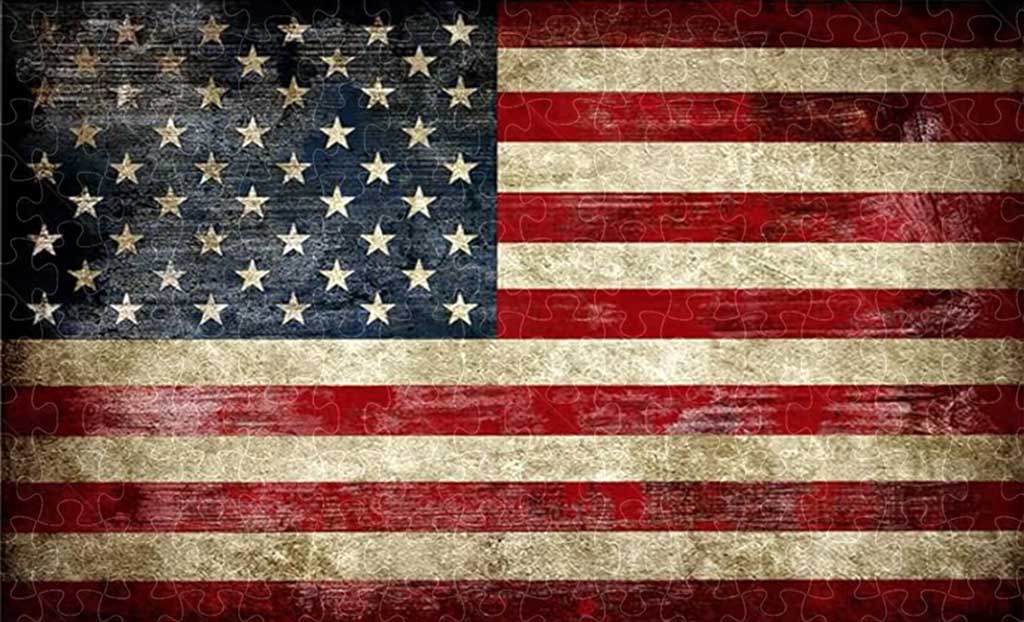 Large vintage American flag 1000-piece adult puzzle, inspirational poster canvas