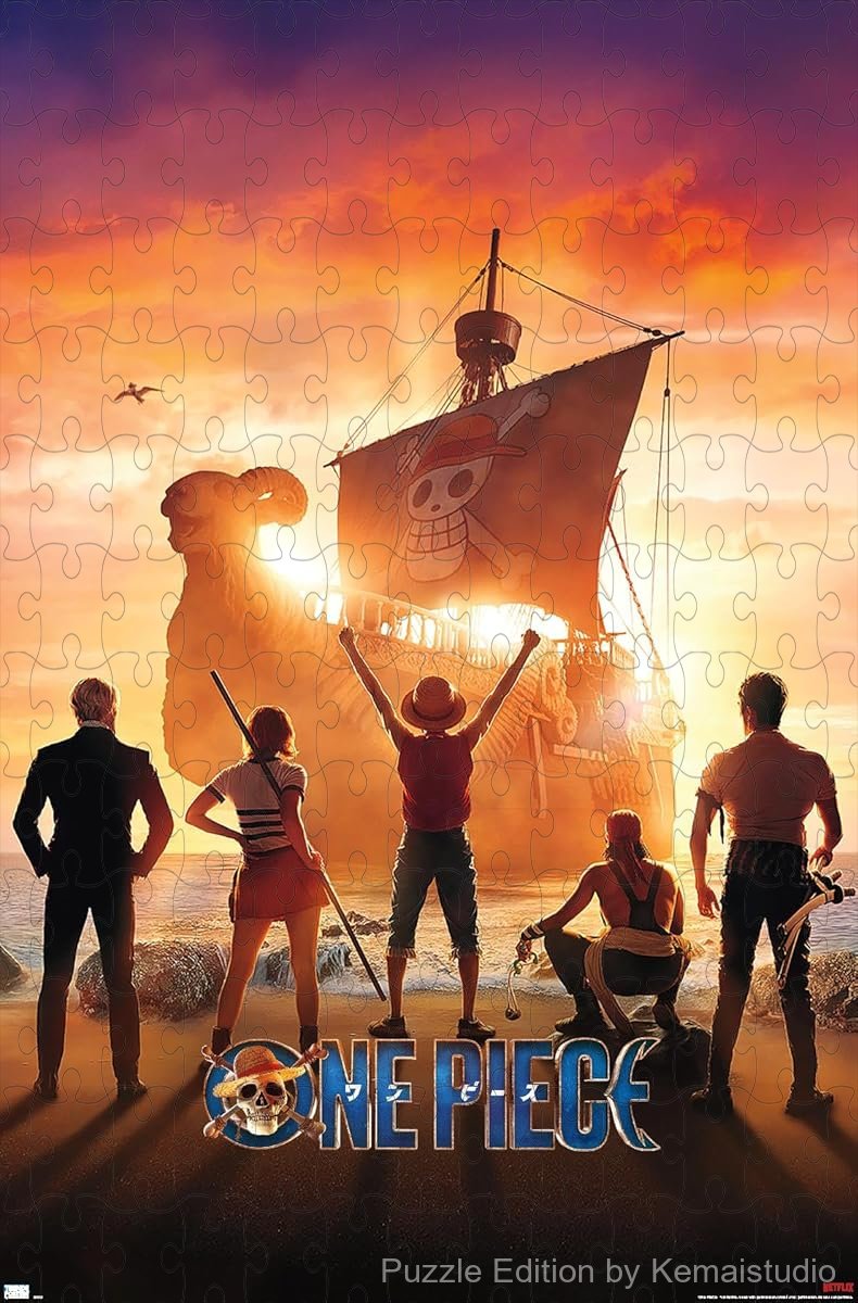 Live-action One Piece series poster turned into a wooden puzzle for collectors