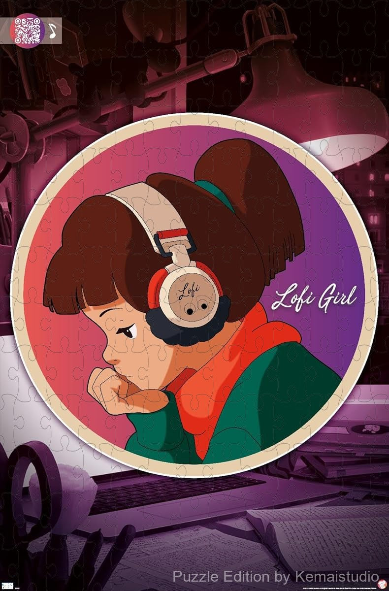 A calming puzzle featuring Lofi Girl's circular pose, ideal for relaxing vibes and wall art