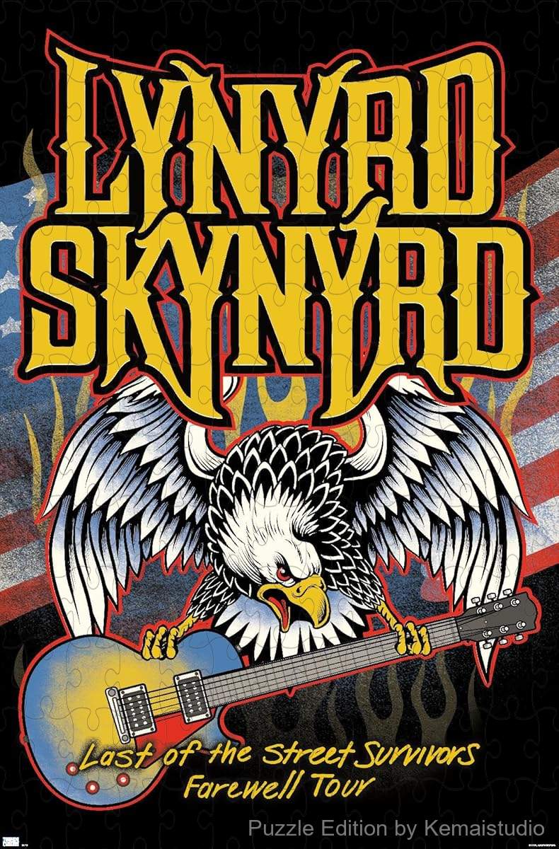 A commemorative puzzle from the Lynyrd Skynyrd Farewell Tour, perfect for fans of all ages