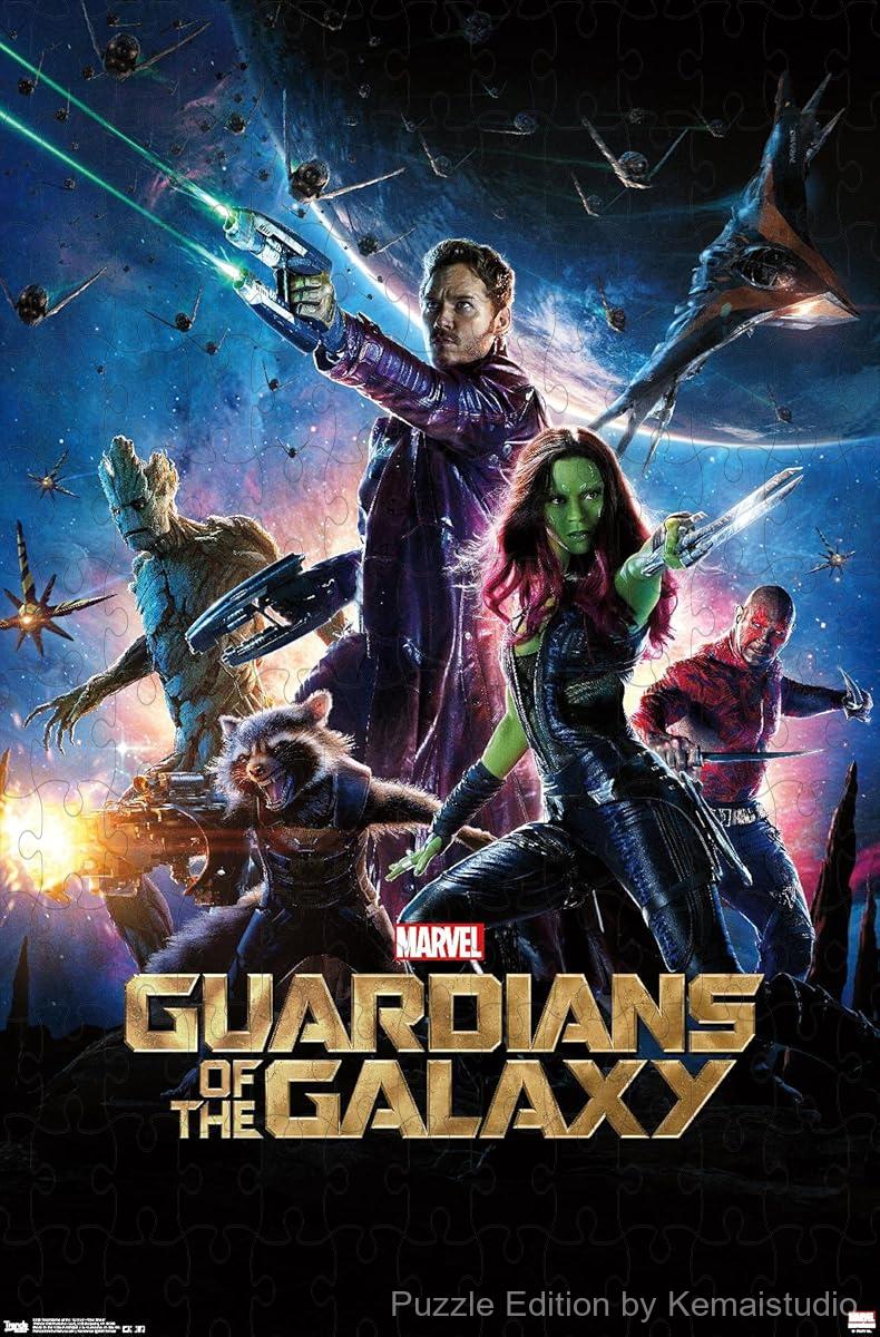 1000-piece wooden jigsaw puzzle featuring Guardians of the Galaxy from the MCU.