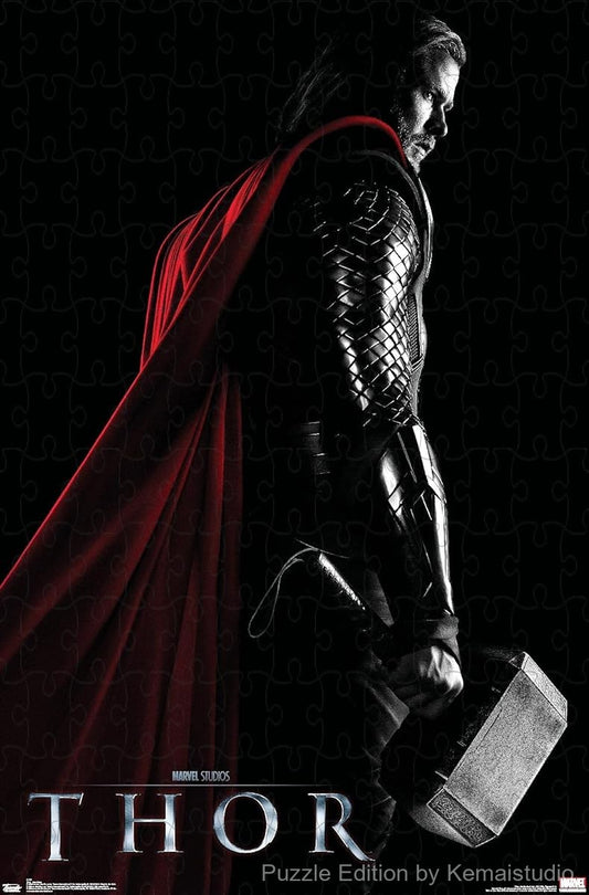 1000-piece wooden jigsaw puzzle featuring Thor from the MCU.