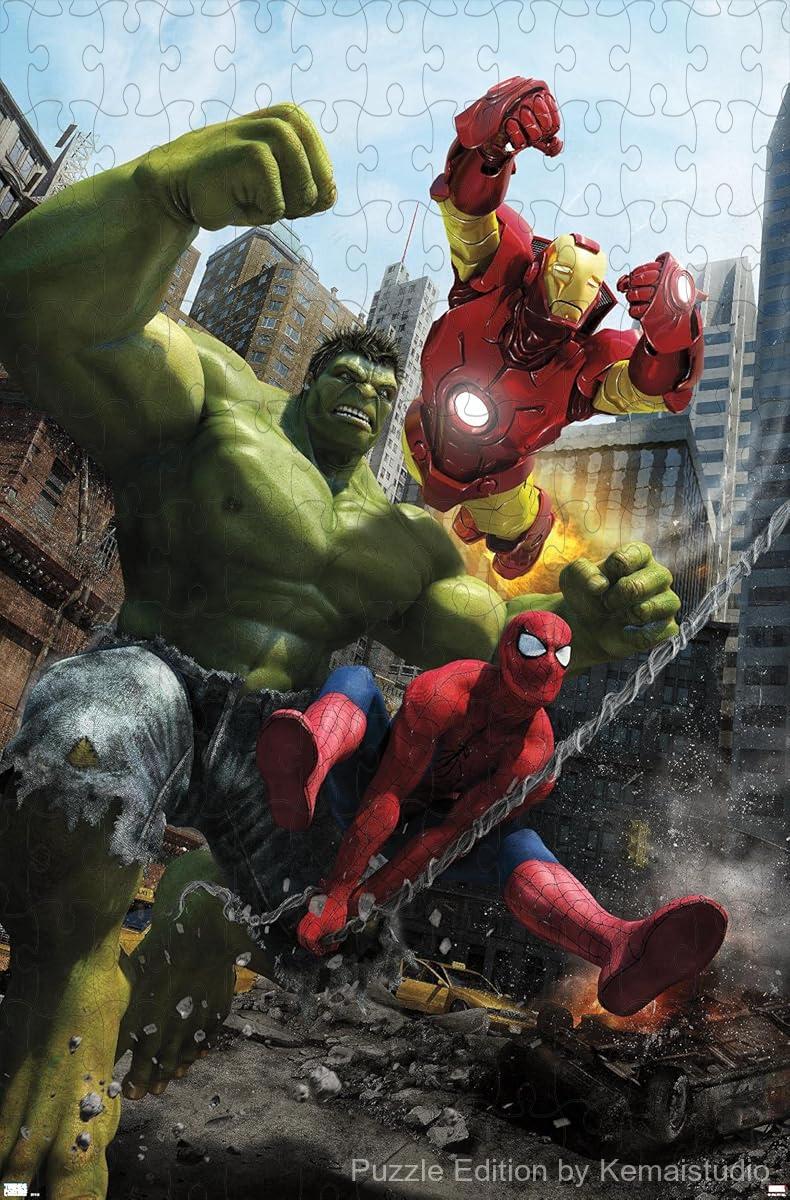 Hulk and Iron Man face off in a dynamic comic panel from Marvel Adventures
