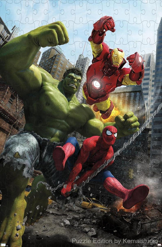 Hulk and Iron Man face off in a dynamic comic panel from Marvel Adventures