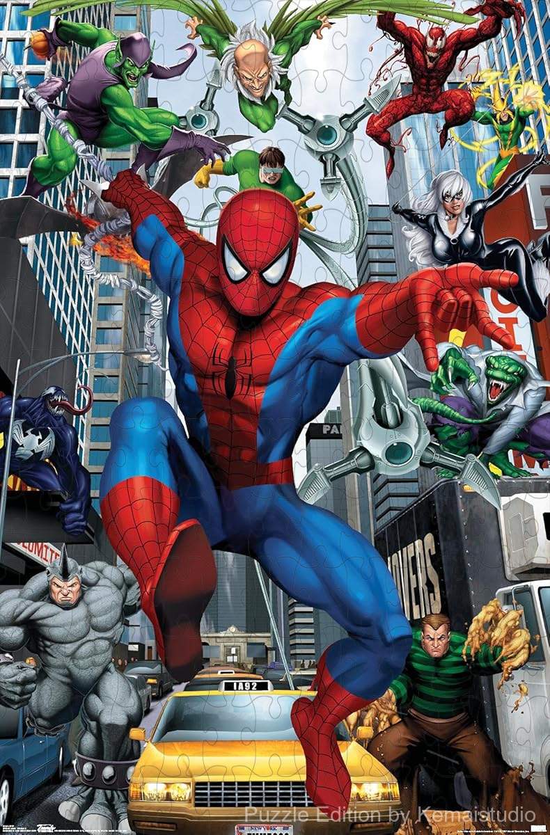 The web-slinger faces off against his most dangerous villains in this comic cover
