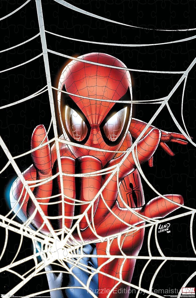 Marvel's Spider-Man web-swinging action scene in a detailed 1000-piece puzzle