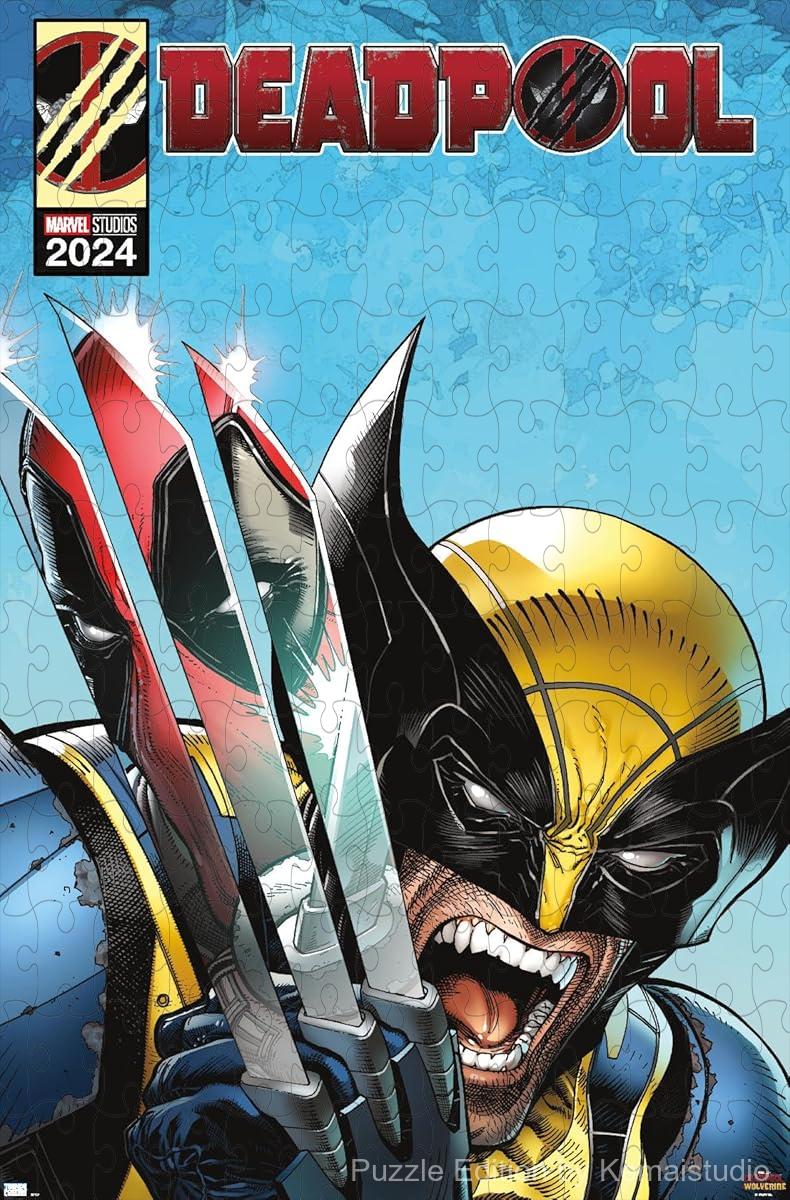 Marvel's Deadpool Homage cover with Wolverine's claws in a 1000-piece puzzle