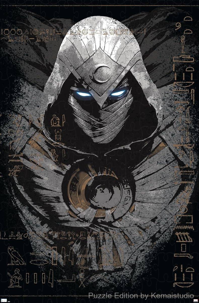 Marvel's Moon Knight in a close-up scene captured in vibrant puzzle art