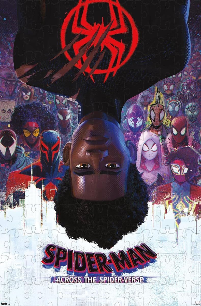 1000-piece wooden jigsaw puzzle featuring the official from Spider-Man: Across the Spider-Verse.