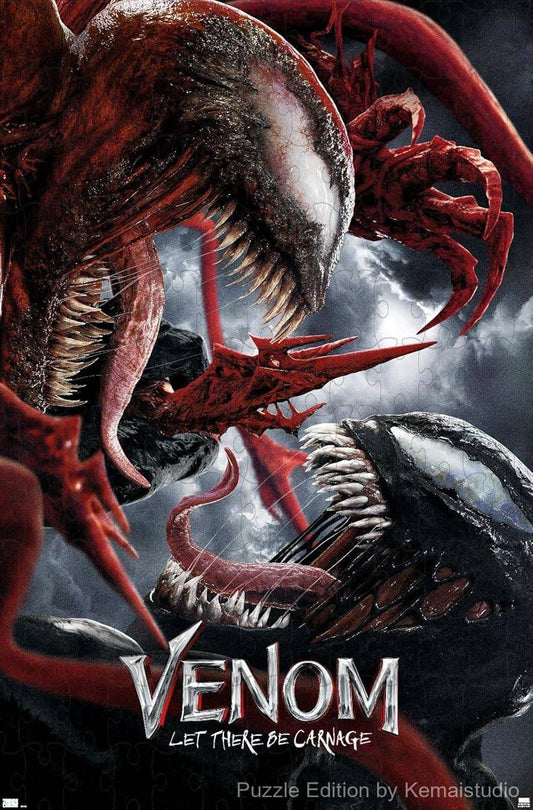 Venom and Carnage clash in a fierce Marvel battle full of chaos and power